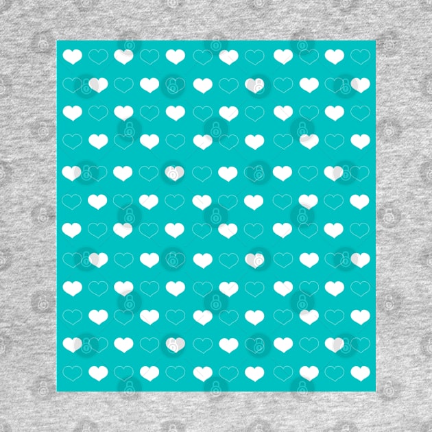 Hearts white on mint by Crea Twinkles